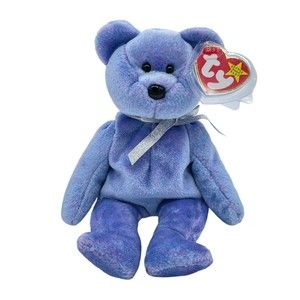 TY Beanie Baby Babies 1999 CLUBBY II the Bear Variegated Lavender RETIRED